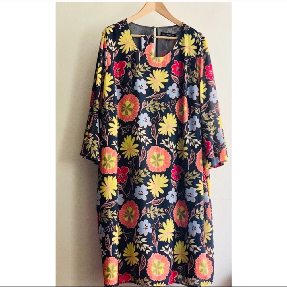 Eloquii floral print tie waist dress